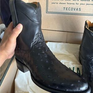 Tecovas Black Ostrich Men's Boots